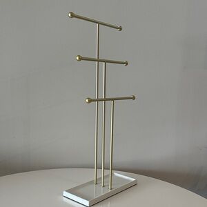 3 Tier Gold Necklace & Jewelry Stand